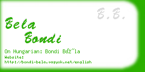 bela bondi business card